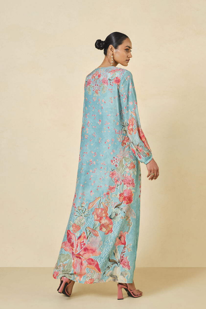 Nyneve Printed Kaftan - Blue, Blue, image 5